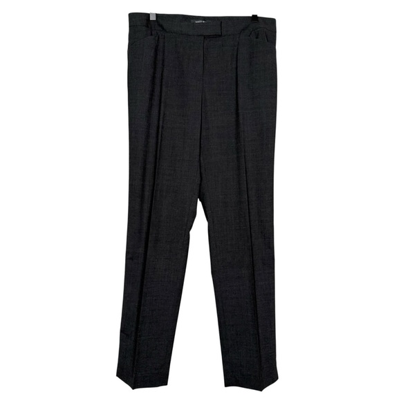 Lafayette 148 Size US 8 Irving Stretch Wool Pleated Straight Pants Smoke Gray - Picture 2 of 9
